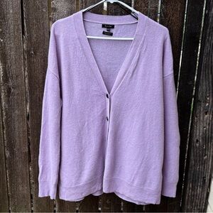 Massimo Dutti Wool Cashmere Button Cardigan Sweater In Pastel Purple Sz M/L